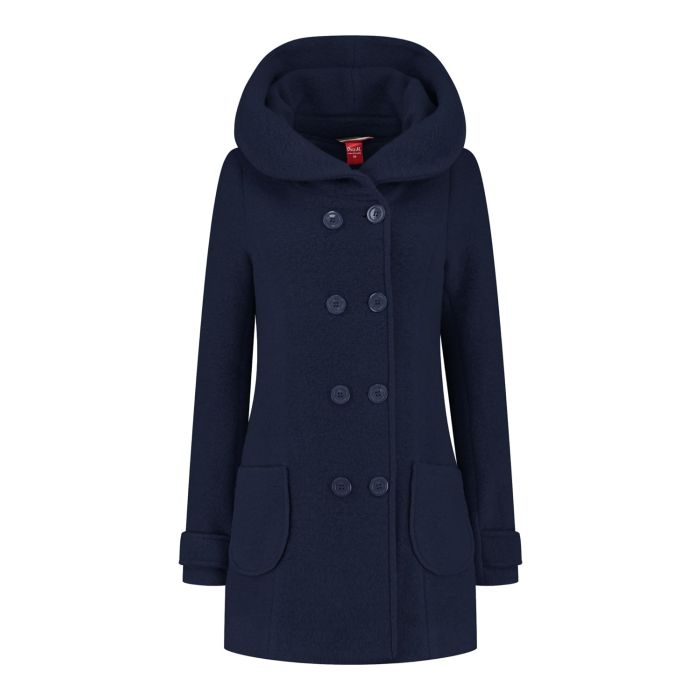Warme Vrouwen Wolmix Winterjas met Dubbele Knopenrij - Amsterdam