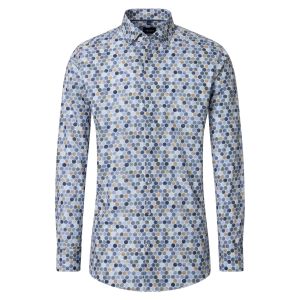 Venti Modern Fit Overhemd - Hexagon Print