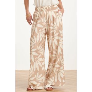 Smashed Lemon - Wideleg Broek Flora Beige