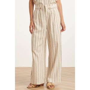 Smashed Lemon - Wideleg Broek Paperbag Gestreept