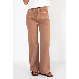DNM Pure - Semi Wide Leg Jeans Bobby Pale Olive Brown