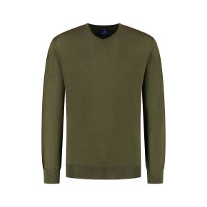 Eden Valley - Sweater Merino V-Hals Donkergroen