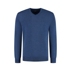 Eden Valley - Sweater Merino V-Hals Denimblauw