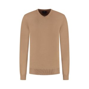 Eden Valley - Sweater Merino V-Hals Lichtbruin
