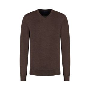 Eden Valley - Sweater Merino V-Hals Donkerbruin