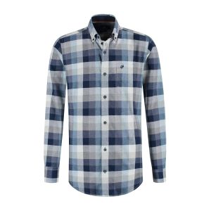 Eden Valley - Modern Fit Overhemd Blauw Geruit