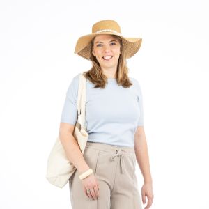 Only M - Gebreide Top Uni Lichtblauw