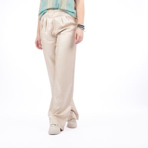 ICNK - Mosaic Wide Leg Broek Satijnglans Beige