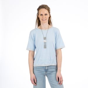 Only M - Gebreide Top Accent Lichtblauw