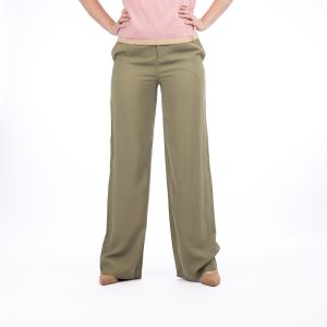 Smashed Lemon - Wideleg Broek Lylo Olijfgroen