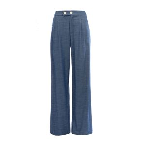 ICNK - Mosaic Twill Wide Leg Broek Denimblauw