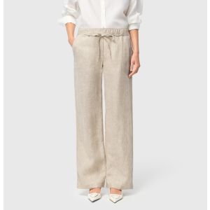MAC Jeans Chiara Wideleg Broek - Linnen Almond Beige