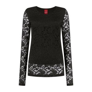 Only M - Kanten Top Merletto Zwart