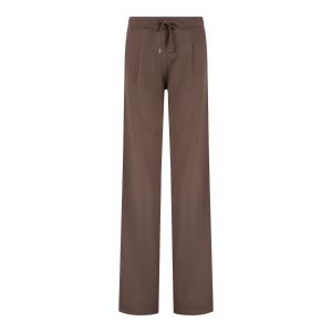 Only M - Punty Wide Leg Broek Donkerbruin