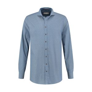 Blue Crane Tailored Fit Overhemd - Blauw/patroon