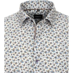 Venti Modern Fit Overhemd - Poppy Wit/Multi