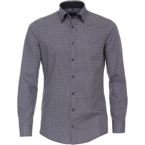 Venti Modern Fit Overhemd - Navy/Wit Print