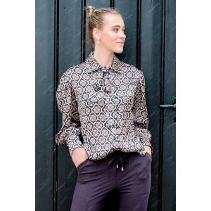 Only M - Blouse Raso Fiori Paars