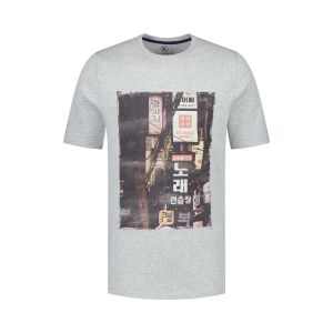 Kitaro T-Shirt - Neon Signs Grey Melange