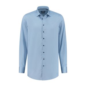 Ledub Modern Fit Overhemd - Blauw/wit gemeleerd