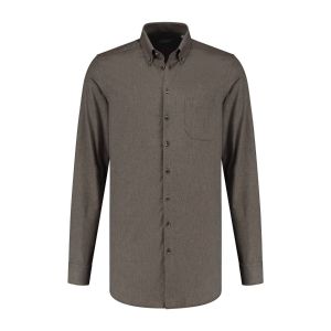 Ledûb Modern Fit Shirt - Brown Melange