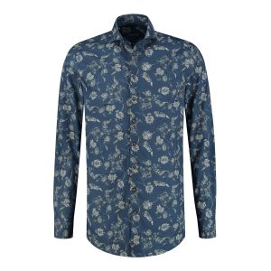 Ledûb Modern Fit Overhemd - Blauw Floral