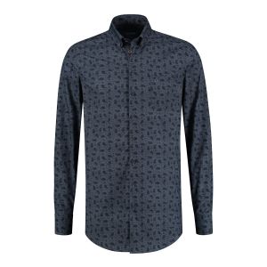 Ledûb Modern Fit Overhemd - Navy Paisley