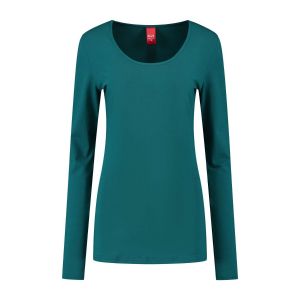 Only M - Basic ronde hals top petrol
