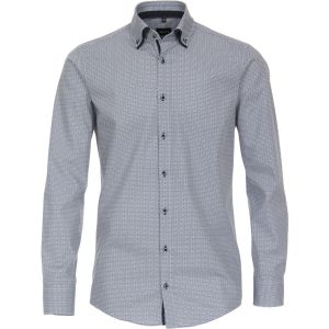 Venti Modern Fit Overhemd - Mini Print Navy