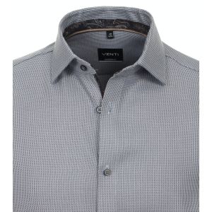 Venti Modern Fit Overhemd - Kent Mini Print Grey
